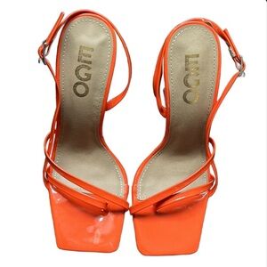 🟠 NWOT EGO- ORANGE STRAP HEEL SANDALS SIZE 6